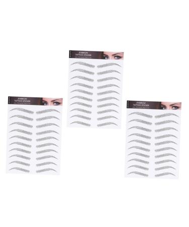 SOESFOUFU Iaff Sticker 3 sheets False Artificial Tool Fake Waterproof Eyebrow Decal Stickers Transfer Temporary Brow Black