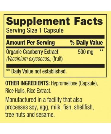 Spring Valley Cranberry Extract Vegetarian Capsules 500mg 60 Count + Dri Store Sticker. - Buy Online on GoSupps.com