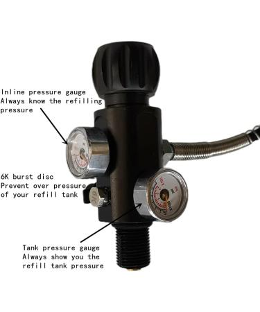 M18x1.5 Paintball Fill Station Dual Gauge Valve with 20 High Pressure Hose - Up to 4500psi | PCP Air Gun Charging System - Buy Online on GoSupps.com