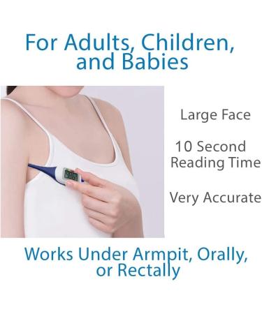 Apex Large Face Digital Thermometer - Fast 10 Second Read Time for Adults and Children - Fever Detection Tool - Buy Online on GoSupps.com