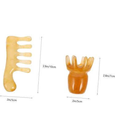 Frcolor 2ST Resin Massage Comb - Scalp Gua Sha Scraping Tool for Acupuncture Head Massage & Hair Care | International Shipping Available - Buy Online on GoSupps.com