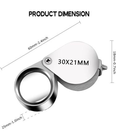 30x Pocket Jewelers Loupe Magnifier 21mm Foldable - Ideal for Gems, Diamonds, Coins, Stamps, Antiques and More - Buy Online on GoSupps.com