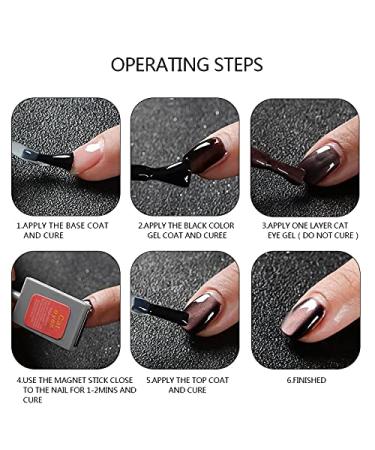 3D Cat-Eye Gel Nail Polish Set - 12 Colors UV Gel Soak-Off Magnetic Nail Art Kit Home Starter Set - 10ml - Buy Online on GoSupps.com
