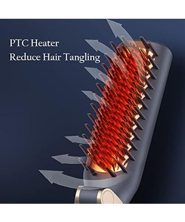 Lustra Ionic Hair Straightener Brush - 10M Negative Ions 25s Heat-Up 16 Temps Dual Voltage Anti-Scald Auto-Off - Best for Women (Black - Buy Online on GoSupps.com