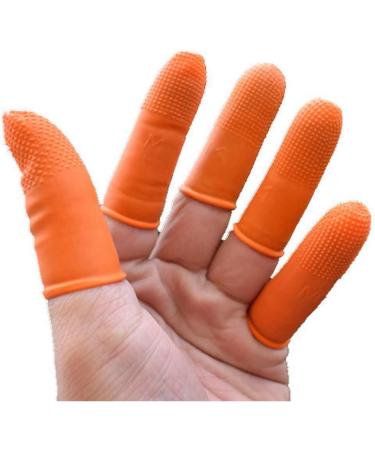 100Pcs Orange Rubber Anti-Slip Finger Cots - Disposable Protective Finger Covers for Easy Electronic Repair - Buy Online on GoSupps.com