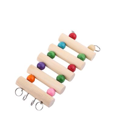 Parrot Ladder wooden ladder with colorful pearl steps climbing bridge bird cage play toys for conure parure sittich coatittish cockatise Lovebirds 5 steps S toy