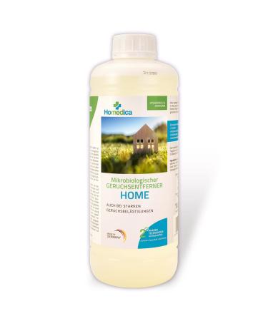 Homedica odor remover home 1l - vegan & made in Germany - microbiological enzyme cleaner for textiles upholstery & animal skins - against unpleasant smells
