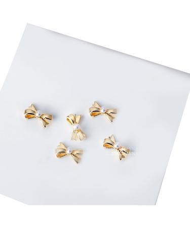 5Pcs Metal Nail Art Studs 3D Nail Art Metal Nail Art Jewelry Decorations Pearls Bows Nail Decoration Accessories Nail Rivets Gems White - Buy Online on GoSupps.com