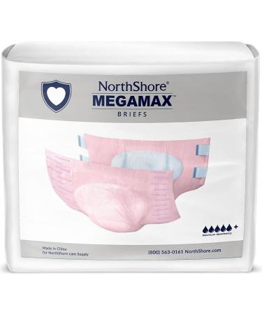 NorthShore MegaMax Tab-Style Briefs for Men and Women, Pink, Large, Pack/10 Pink Large (10 Count)