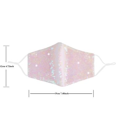 Bling Sequin Face Mask for Women - Reusable & Washable Fashionable Pink/Grey/Gold Mask - Buy Online on GoSupps.com