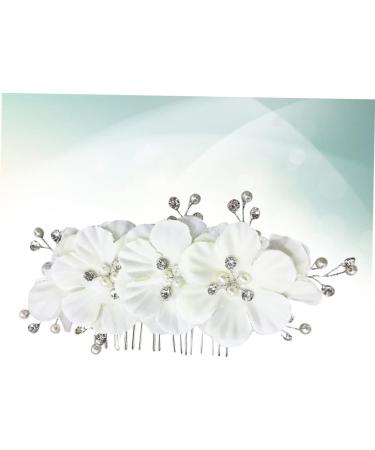 DOITOOL Rhinestones Hair Comb Hair Side Combs Bridal Hair Comb Bridal Hair Accessories Flower Side Comb Bridal Side Combs Korean White Headgear Bride - Buy Online on GoSupps.com