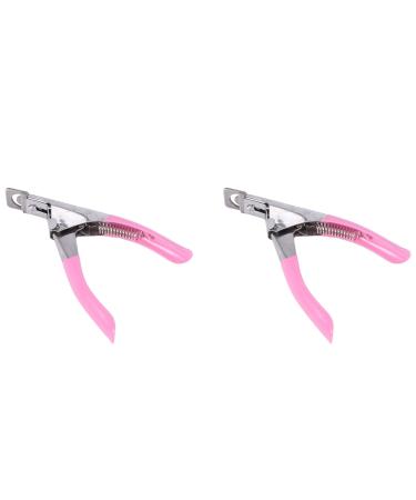 ISTOVO 2X Nail Clippers for Nails and False Acrylic Nails Easy to Use Pink.