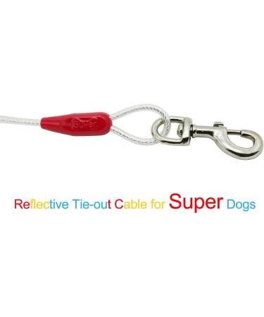 Petest Reflecting Integration Leash for Dogs (10-250 lbs) - Available in 10ft to 40ft Lengths - Red & Silver - Buy Online on GoSupps.com