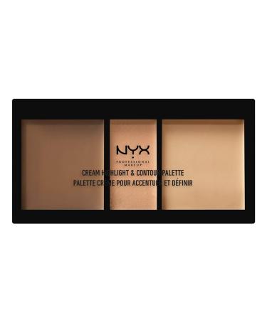 NYX PROFESSIONAL MAKEUP Cream Highlight & Contour Palette  Medium Medium 0.38 Ounce (Pack of 1)