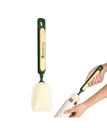 Bottle Brush Sponge | Long Handle Sponge Bottle Brush | Washing Scrubber Cleaner Kitchen Supplies for Baby Bottles Water Bottles Milk Cup Pot Pearl White