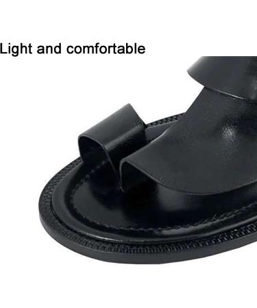 Orthopedic Brown Flat Sandals for Men - Comfy Non-Slip Slip-on with Orthopedic Toe Ring for Pain Relief - 28cm - Buy Online on GoSupps.com