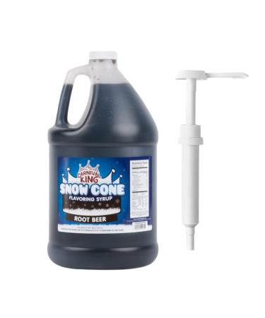 ZippySweets - Root Beer Snow Cone Syrup with Complimentary Pump 1 Gallon Makes up to 128 Snow Cones Perfect Shaved Ice Flavour Delicious Shaved Ice Syrup for Parties & Events