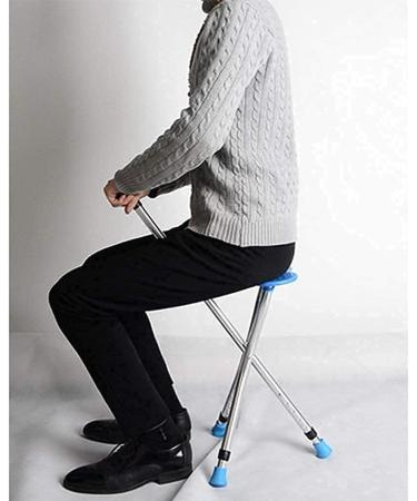 Folding Retractable Crutches Three-Legg Chairs Walking StickLights Canes Lightweight Anti-Skid Hiking Blue 87.5-97.5Cm Climbing Elderly Travelg Everything is fine - Buy Online on GoSupps.com