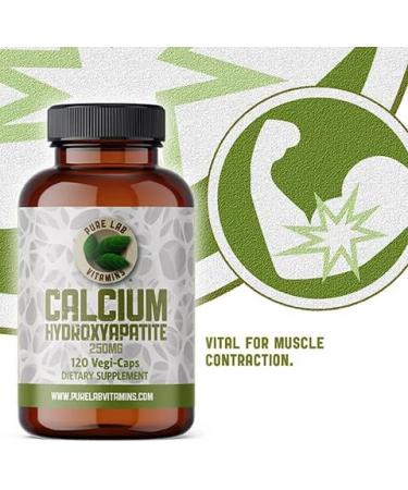 Calcium Hydroxyapatite 250mg - 120 Vegan Capsules by Pure Lab Vitamins | Made in Canada - Bone Matrix Complex - Buy Online on GoSupps.com