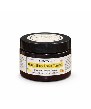 Annoor Foaming Honey Face Scrub - 7 Oz | Ginger Honey Lemon Turmeric | No Parabens Sulphates No Harmful Chem | Gentle Exfoliation