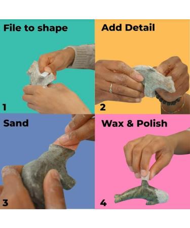 STUDIOSTONE CREATIVE Lion and Elephant Soapstone Sculpture DIY Kit for Kids and Adults - Buy Online on GoSupps.com