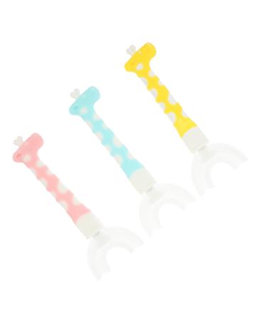 Fomiyes 3st children's toothbrush baby toothbrush children manual u brushes you design toothbrush hand toothbrush for children U-shaped toothbrush for toddlers U-type ABS detergent caricature 1 piece (1 Pack) sorted color