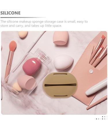 HEMOTON 1set Powder Puff Storage Box Handbags The Tote Bag Makeup Sponge Silicone Carrying Holder Make up Bag Face Makeup Brushes Powder Puff Container Storage Containers Khaki - Buy Online on GoSupps.com