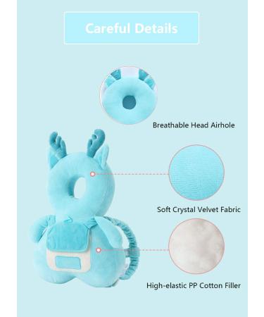 Head Safety Protector Pad for Baby Toddler Walker Infant Talking Head Protection Backpack Cushion (Light Blue Elephant) - Buy Online on GoSupps.com