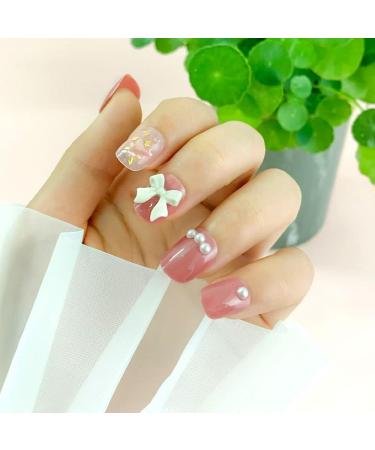 Acrylic Press On Nail Art Tips with Jelly Stickers Fake Nails Love Heart Short Square Pink Purple(CD140) - Buy Online on GoSupps.com