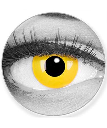 Funnylene colored yellow contact lenses yellow without strength - soft without strength 2 pack + free container - 12 monthly lenses - perfect for Halloween carnival carnival or carnival