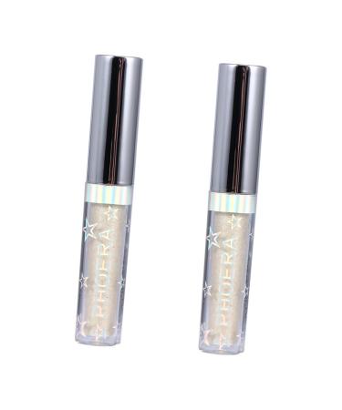 FOMIYES 2pcs Eye Light Eyeshadows Glitter Eyeshadow Glow Pearlescent Eyeshadow Liquid 1 count (Pack of 1) Goldenx2pcs