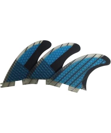 TOPWAYS Fiberglass+Honeycomb Surfboard Fin Set - FCS II Style G5 - Tri Fin Thruster Set | M Size Blue - Buy Online on GoSupps.com
