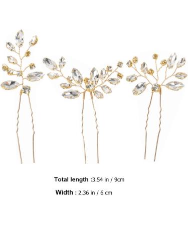 FRCOLOR 3 Pieces Bridal Wedding Hair Pins Jewellery Bridal Hair Pins Rhinestones Gold Leaf Crystal Pearl Hair Pins Vintage Wedding Hair Accessories for Women and Girls - Buy Online on GoSupps.com
