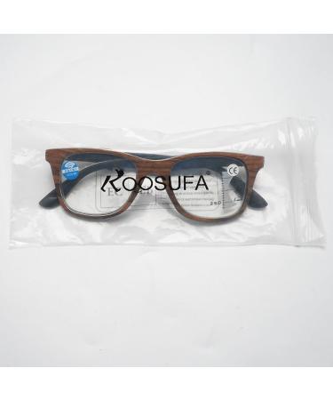 Koosufa Progressive Multifocus Reading Glasses for Men & Women - Anti-Blue Light Retro Design Wood Color Available in Multiple Strengths - Buy Online on GoSupps.com