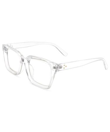 Per acme blue light filter glasses without strength women men large frame blue light filter glasses computer glasses B11 white/anti -blue light 50 millimeters