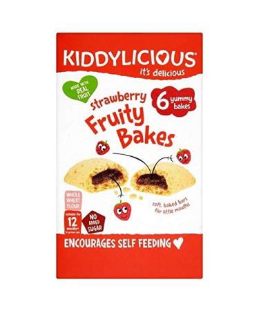 6x Kiddylicious Strawberry Fruity Bakes 6 x 22g