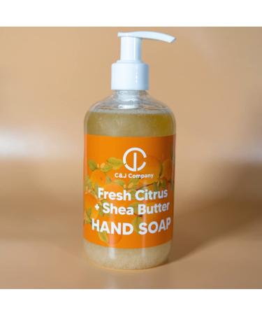 C&J Company Shea Butter Hand Soap - Fresh Citrus Moisturizing Wash - All Natural & Alcohol-Free - 12oz - Buy Online on GoSupps.com