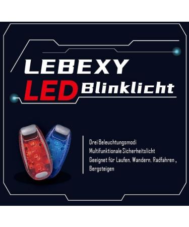 Lebexy LED Bline Light Set - 2 Safety Lights for Kids' School Bags Strollers Cycling & Camping | 3 Light Modes | Ideal Warning Lamp - Blue - Buy Online on GoSupps.com