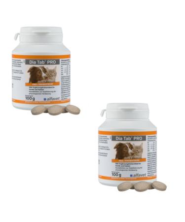 Alfavet Dia Tab Pro double pack diet supplementary feed for dogs and cats chewing tablet prebiotic probiotic 2 x 100 g can approx. 50 tablets 2 x 100g - Buy Online on GoSupps.com