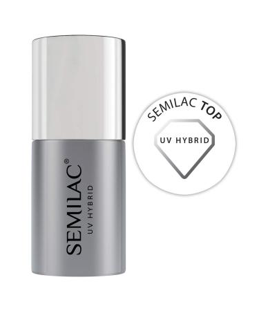 Semilac Top Nail Polish - Professional UV LED Shiny Gloss Top Coat Soak Off Gel Nail for Color Protection. Transparent & Easy to Apply Crack Resistant & Quick Drying