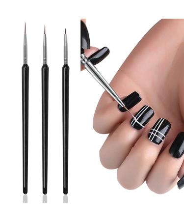 Nail design brush set Kanoson 3 pieces professional nail brush thin fine brush nail nail art brush set nail polish nail accessories for nail design