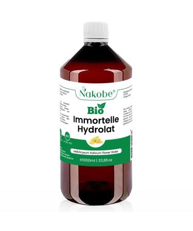 Nakobe Immortelle Hydrolat Organic - 1000 ml - Helichrysum italicum flower Water - 100% natural - Skin care