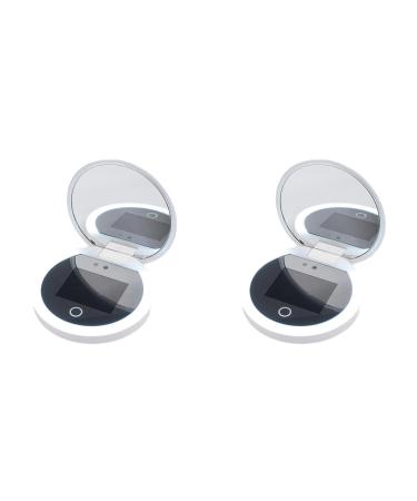 Tlily 2X Smart UV Sunscreen Test Camera Makeup Mirror with LED Portable Rechargeable Mirror Beauty Sunscreen Detection Makeup