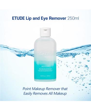 ETUDE Lip & Eye Remover 8.45 fl. oz | Water and Oil Formula | Gentle Makeup Remover for All Skin Types | Kbeauty 250ml - Buy Online on GoSupps.com