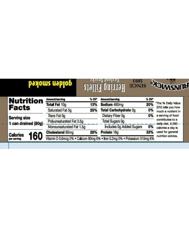Brunswick Golden Smoked Herring Fillets 3.25 oz Can (Pack of 12) - High Protein & Gluten Free - Keto Friendly - Ideal for Pasta & Seafood Recipes - Buy Online on GoSupps.com