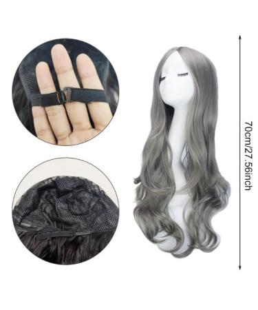 Euppsiiu Long Wavy Silver Gray Wig for Women | 27 Heat-Resistant Curly Cosplay Hair | Perfect for Daily Wear & Carnivals - Buy Online on GoSupps.com