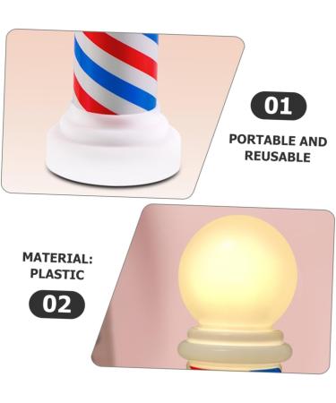 Emblems Salon Open Sign Barber Equipment Barber Decoration Luminous Barber Light Barber Shop Light Luminous Barber Sign Luminous Pole Classic Plastic White Eye Light to Rotate - Buy Online on GoSupps.com