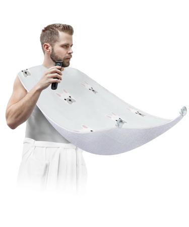 Beard Bib Apron Beard Bib Hair Catcher for Men Shaving and Trimming Non-Stick Waterproof Beard Cape Grooming Cloth Cute Dogs