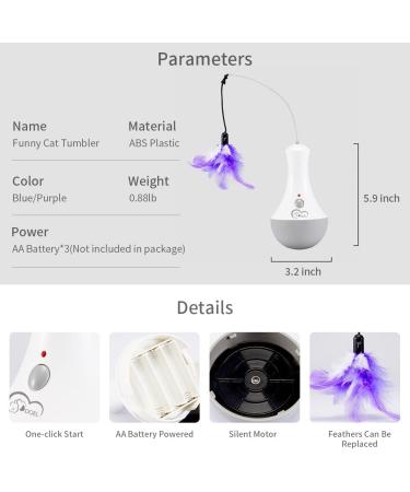 Doel Interactive Cat Toys - Electric Feather & Tumbler Toys for Intelligent Indoor Cats | Perfect Gift for Cat Lovers - Buy Online on GoSupps.com