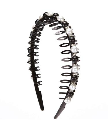 Shop Lonedy Fashion Faux Pearl Rhinestone Non-Slip Headband - Stylish Hair Accessories for Women - International Shipping Available - Buy Online on GoSupps.com